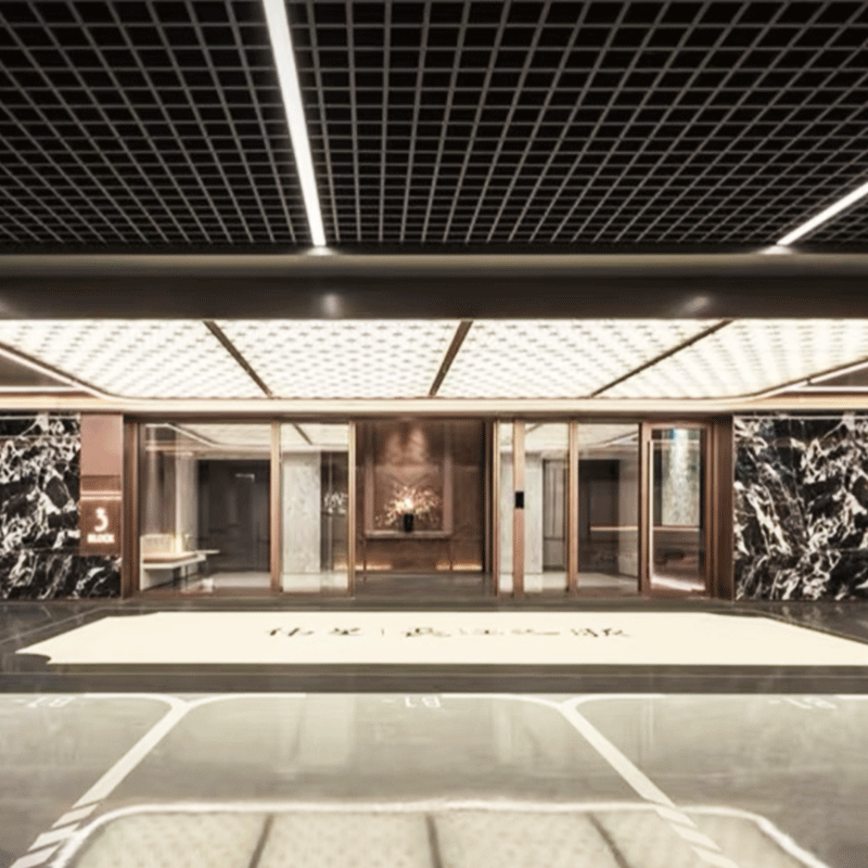 Aluminum Grille with Hidden Lighting for Exhibition Halls